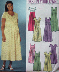 7080 Simplicity MATERNITY DESIGN YR 8 TIE SS EMPIRE DRESS PATTERN 8-12 or 14-20 choice uncut